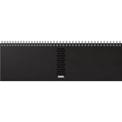 Abbildung von BRUNNEN Querterminbuch Modell 774 (2025) „Black Classic“, 2 Seiten = 1 Woche, 326 x 102 mm, 120 Seiten, Balacron Einband bedruckt, schwarz