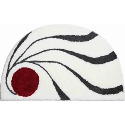 Abbildung von Grund Colani Exklusiver Designer Badteppich 100% Polyacryl, ultra soft, rutschfest, ÖKO TEX zertifiziert, 5 Jahre Garantie, 18, Badematte 50x80 cm halbrund, weiss