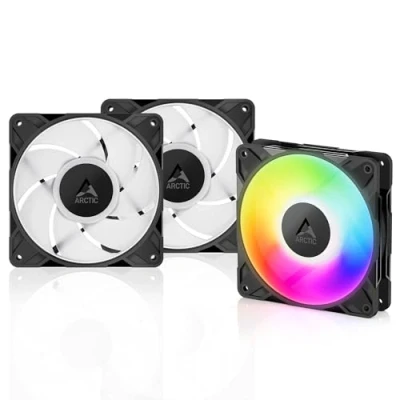 Abbildung von ARCTIC P12 Pro A RGB (3 Stück) Leistungsstarker Premium PC Lüfter, 120 mm PWM Case Fan mit Y Kabelsplitter, 6003000 rpm, 0 rpm