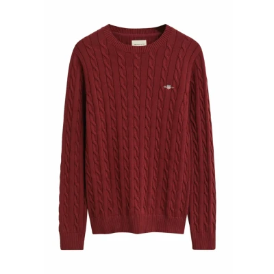 Abbildung von GANT Cable Cneck Strickpullover, Herren, Größe: XL, Plumped red