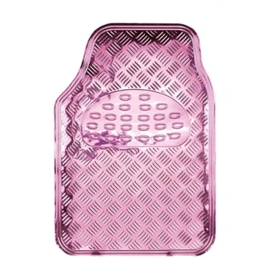 Abbildung von Bottari 29108 Gummifußmatte I Love Chrome aus PVC Laminat, rutschfeste Oberfläche, 4 Teile, Rosa