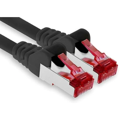 Abbildung von 1aTTack.de 1x 1m CAT6 Patchkabel S/FTP PIMF Schirmung CAT.6 RJ45 Netzwerkkabel Ethernetkabel DSL LAN Router Switch Modem Patchfeld schwarz 1 Stück