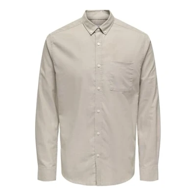 Abbildung von Only &amp; Sons Onsalvaro SLIM Oxford Hemd, Herren, Größe: Medium, Chinchilla
