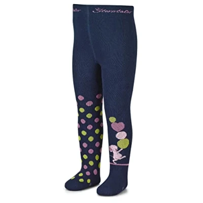 Abbildung von Sterntaler Kleinkind Mädchen Strumpfhose Baby Maus Babystrumpfhose mit Motiv und Vollplüsch marine, 80