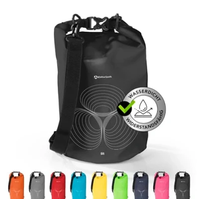 Abbildung von #DoYourSports Dry Bag Tasche 10L schwarz Wasserdichter Rucksack Wasserfester Beutel &amp; Packsack Drybag ideal für Boot, Kajak, Angeln und Camping