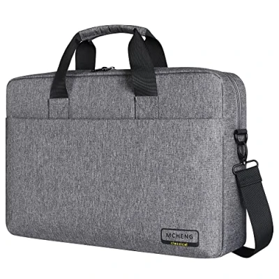 Abbildung von MCHENG 14 Zoll Wasserabweisend Notebooktasche Business Aktentaschen Laptoptasche Schultertasche Handtasche Tragetasche Umhängetasche mit Griff und Abnehmbare Verstellbare Schultergurt, Grau