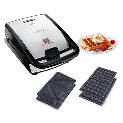 Abbildung von Tefal 2 in 1 Kombi Waffeleisen »SW852D Snack Collection«, 700 W, antihaftbeschichte Platten, spülmaschinengeeignet, viele Funktionen