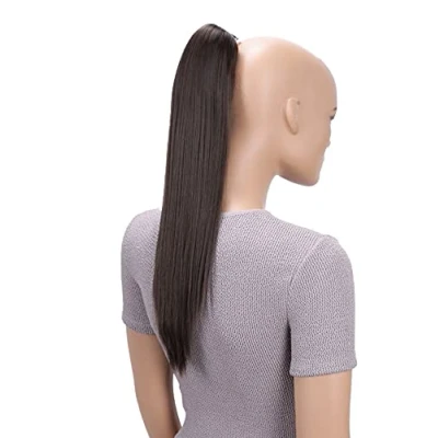 Abbildung von CAISHA 50cm Clip on Zopf Haarteil Pferdeschwanz Haarverlängerung Kunsthaar Glatt Braun H149