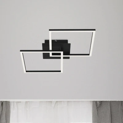 Abbildung von BRILONER Leuchten LED Deckenleuchte drehbar, Deckenlampe dimmbar, 24 Watt, 1.800 Lumen, 3.000 Kelvin, schwarz, 620x368x73mm (LxBxH) 3210 015