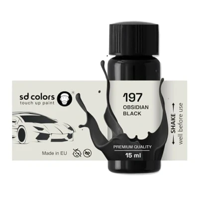 Abbildung von SD COLORS Obsidian Black 197 Ausbesserungslack, 15 ML, Reparatur Pinsel, Farbcode Schwarz (Farbe)