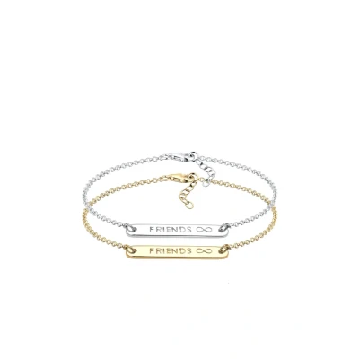 Abbildung von Elli 2 PACK Infinity Armband silvercoloured/goldcoloured, Damen, Größe: 17, Silver coloured/gold coloured