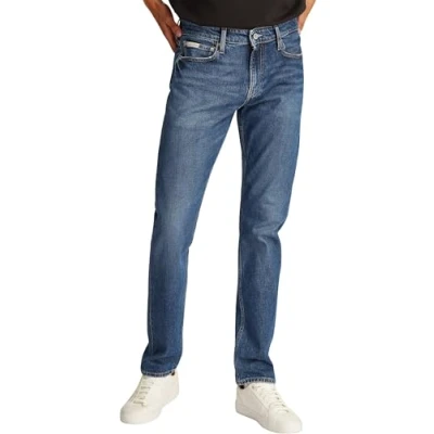 Abbildung von Calvin Klein Herren Jeans Hose Slim mit Stretch, Blau (Denim Medium), 32W/32L