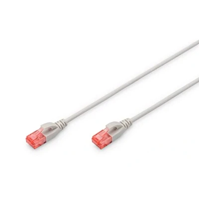 Abbildung von DIGITUS LAN Kabel Cat 6 2m Slim RJ45 Netzwerkkabel UTP Ungeschirmt Kompatibel zu 6A Grau