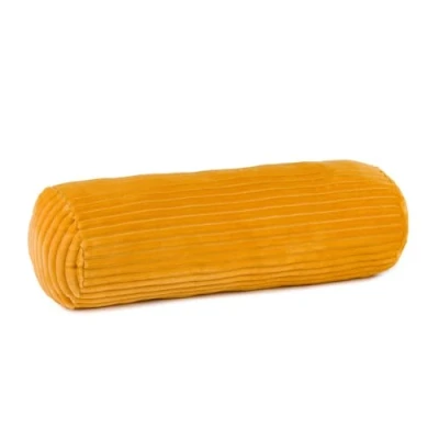 Abbildung von Gözze Kuschelige Kissenrolle in Cord Optik, Ideal als Nackenstütze, 70 x 22 cm Senf