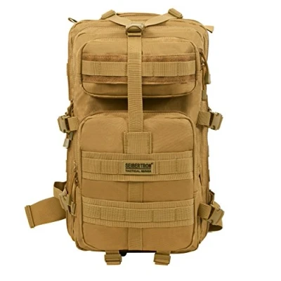 Abbildung von Seibertron Falcon Taktischer Militärischer Rucksack Kompakt Angriff für Wandern Reisen Trekking Tasche Tactical Bag Assault Backpack Military Camping Pack Outdoor Daypacks (Khaki 37L)