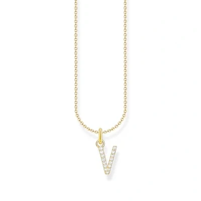 Abbildung von THOMAS SABO Kette mit Anhänger »Buchstabe, KE2240 KE2265 051 14 L45V, 414 L45V«, Zirkonia (synth.)