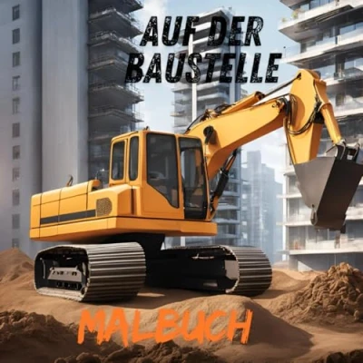 Abbildung von Auf der Baustelle Malbuch: 50 Baufahrzeuge zum Ausmalen für Kinder die fantastischen Fahrzeuge lieben (Bagger, Planierraupe, Betonmischer, LKW, Radlader usw.) Jungen und Mädchen ab 3