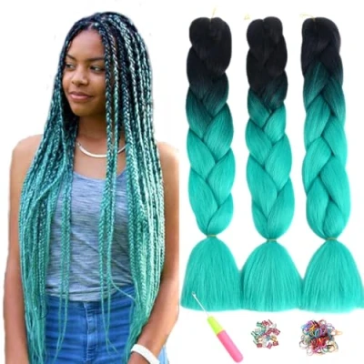 Abbildung von ShowJarlly Kanekalon Kunsthaar Haar, Haar Braids Extension, Ombre Jumbo Braid Haarverlängerung 24&quot;, Zöpfe Box Zum Einflechten African Hair