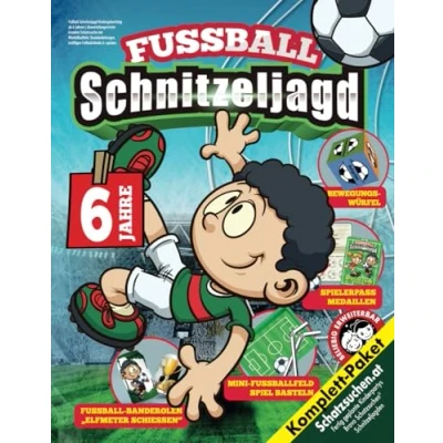 Abbildung von Fußball Schnitzeljagd Kindergeburtstag ab 6 Jahren: Abwechslungsreiche kreative Schatzsuche mit Minifußballfeld, Bastelanleitungen, kniffligen Fußballrätseln &amp; spielen. (Bravo Schatzsuche)