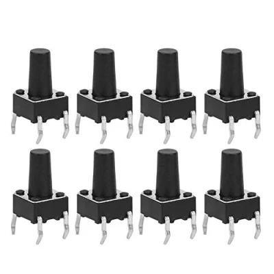 Abbildung von Taktiler Druckknopfschalter, 100 Stk. DC12V 50 mA DIP Micro Momentary Tact Button Switch Sortiment 6 x 10 mm