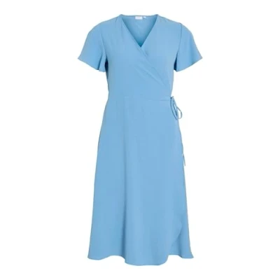 Abbildung von VILA Vilovie WRAP Dress Freizeitkleid, Damen, Größe: 38, Blissful blue