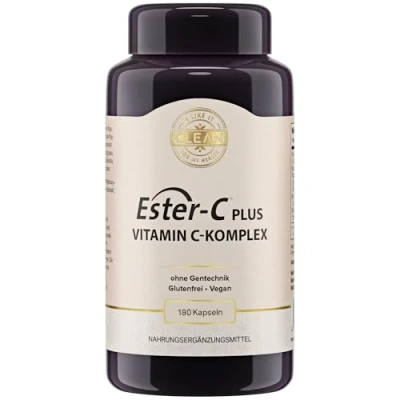 Abbildung von I like it Clean® Ester C® Plus (gepufferter Vitamin C Komplex) 500 mg pro Kapsel 180 Kapseln vegan, ohne Zusatzstoffe, magenfreundlich klinisch geprüfter Markenrohstoff