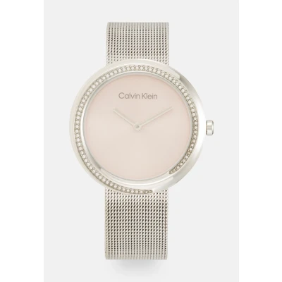 Abbildung von Calvin Klein Analog Quarzuhr für Damen Kollektion Twist mit Silbernes Edelstahl Mesh Gliederarmband 25200149