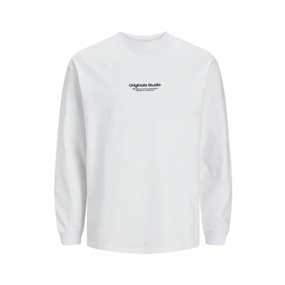 Abbildung von Jack &amp; Jones CREW NECK Langarmshirt, Herren, Größe: Small, Bright white