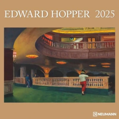 Abbildung von N NEUMANNVERLAGE Edward Hopper 2025 Broschürenkalender, 30x30cm, Wandkalender mit ausgewählten Werken von Hopper, internationalen Feiertagen und Mondphasen, viel Platz für Notizen