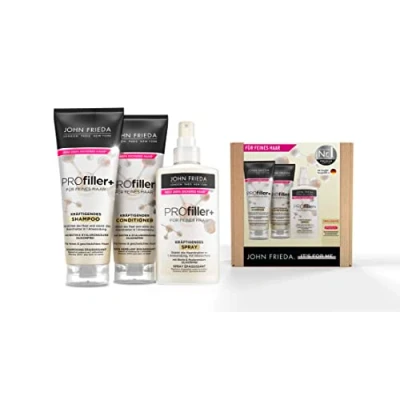 Abbildung von John Frieda Profiller+ Vorteils Set Inhalt: Shampoo, 250ml + Conditioner, Kräftigendes Spray, 150ml Für feines Haar Mit Biotin &amp; Hyaluronsäure