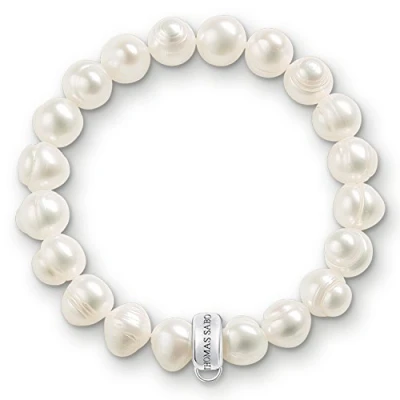 Abbildung von Thomas Sabo Damen Charm Armband Club Süßwasser Zuchtperle 925 Sterling Silber X0041 082 14