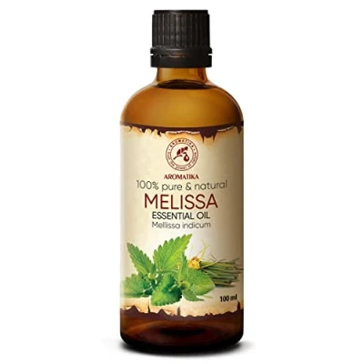 Abbildung von Zitronenmelissenöl 100ml Mellissa Indicum Indien Naturreines Ätherisches Zitronenmelisse Öl für Guten Schlaf Rumduft Aromatherapie Entspannung Aroma Diffuser Duftlampe Melissa Oil