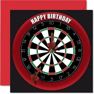 Abbildung von Lustige Geburtstagskarte zum 28. Geburtstag für Männer und Frauen Dartscheibe Happy Birthday Karte Sohn, Tochter, Bruder, Schwester, Onkel, Tante, Nichte, Neffe, Cousin, 145 mm x mm,
