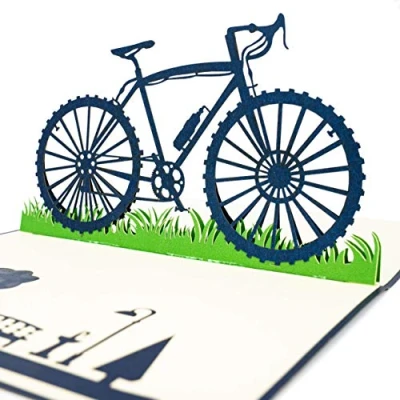 Abbildung von LIMAH® Pop Up Geburtstagskarte Fahrrad Karte 3D Geschenkkarte Sport für Jungen Grußkarte Glückwunschkarte Rennrad Sportler Kombinierbar mit einem Gutschein zum Geburtstag