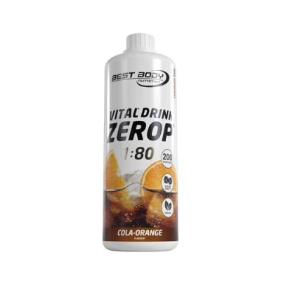Abbildung von Best Body Nutrition Vital Drink ZEROP® Cola Orange, Original Getränkekonzentrat Sirup zuckerfrei, 1:80 ergibt 80 Liter Fertiggetränk, 1000 ml