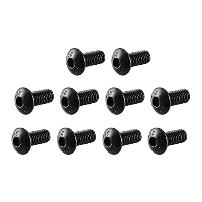 Abbildung von sourcing map M5x 12mm Knopfkopf Innensechskantschraube Schwarz 50Stk