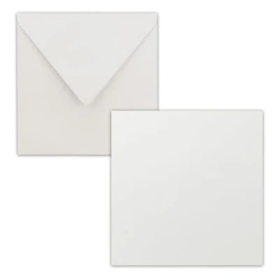 Abbildung von Quadratisches Einzelkarten Set 15 x cm mit Brief Umschlägen Hellgrau 50 Stück für Grußkarten &amp; mehr FarbenFroh by GUSTAV NEUSER