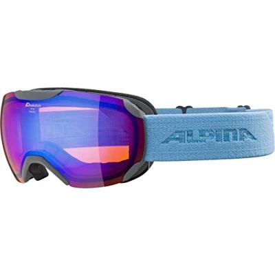 Abbildung von ALPINA PHEOS S Q LITE Verspiegelte, Kontrastverstärkende Skibrille Mit 100% UV Schutz Für Erwachsene, grey syblue, One Size