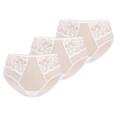 Abbildung von Teyli Unterwäsche Frauen Pantys Damen mit Hoher Taille Slips Unterhosen 3er Pack Weiß 3XL