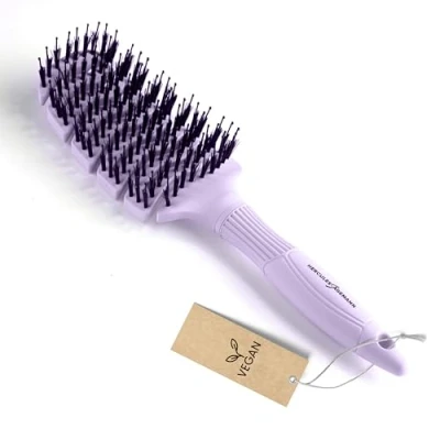 Abbildung von HERCULES SÄGEMANN Flexy Shape Brush (breit) Haarbürste zum extra sanften Entwirren. mit ergonomischem Griff, veganen Borsten und Nylonpins für gesundes Haar Farbe: Lila