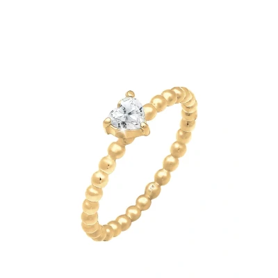 Abbildung von Elli Heart Classic Ring goldcoloured, Damen, Größe: 54, Gold coloured