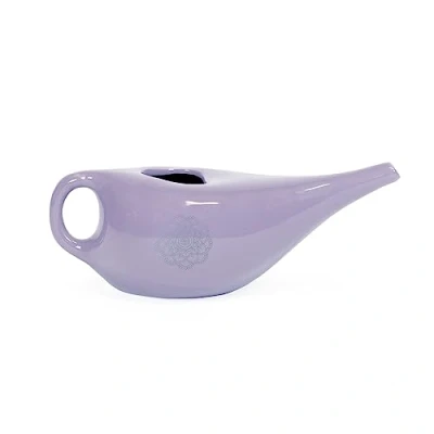 Abbildung von Bodhi Neti Pot Nasenspülkännchen Keramik Kännchen mit Mandala (silber) Kanne für Nasenspülung Nasendusche Nethi Topf