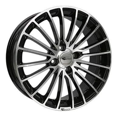 Abbildung von BROCK 4 loch 17Zoll 100mm Alufelge B24 Schwarz frontpoliert 0580070211 Felge 7Zoll 38mm 63,4mm