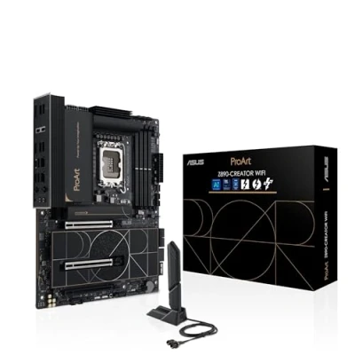 Abbildung von ASUS ProArt Z890 CREATOR WiFi, Motherboard Intel ATX, 16+2+1+2 Stromphasen, DDR5 Slot, PCIe 5.0 für GPU der neuen Generation, 5 M.2 Steckplätze, Zwei Thunderbolt Type C Ports, WiFi 7, Schwarz