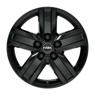 Abbildung von RIAL 5 loch 17Zoll 120mm Alufelge Transporter schwarz TP70755V12 6 Felge