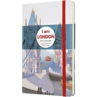Abbildung von Moleskine I Am London Notizbuch, limitierte Auflage, groß, liniert, Hardware, Weiß