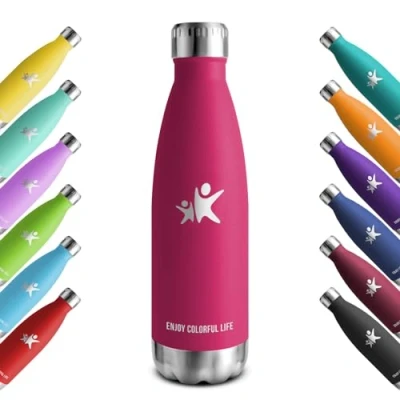 Abbildung von KollyKolla Thermosflasche 750ml, Thermoskanne BPA frei, Trinkflasche Edelstahl, Kohlensaeure Geeignet, Wasserflasche Auslaufsicher, Isolierflasche für Schule, Büro, Uni, Sport, Gym, Fitness, Sprudel