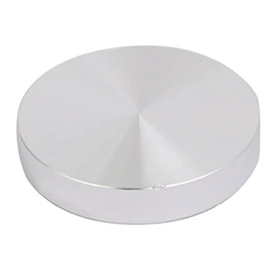 Abbildung von sourcing map 50mm Durchmesser 10mm Dicke M8 Gewinde Aluminium Scheibe Hardware für Glastisch DE