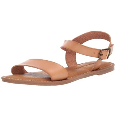 Abbildung von Amazon Essentials Damen Sandale mit Zwei Riemen und Schnalle, Natürlich, 40.5 EU
