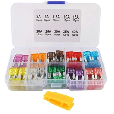 Abbildung von QitinDasen 130Pcs Professionell Auto Sicherungen KFZ Set, Mini Blade Sicherungen, Flachsicherungen mit Sicherungsabzieher (3A/5A/7.5A/10A/15A/20A/25A/30A/35A/40A)
